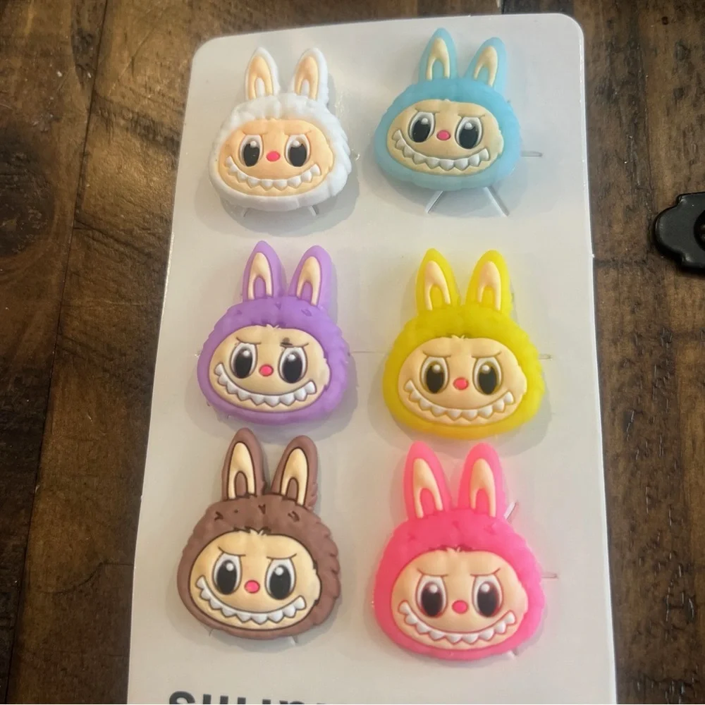 Labubu Croc Charms 6pc Set Bunny Cartoon Shoe Accessories Cute Kawaii